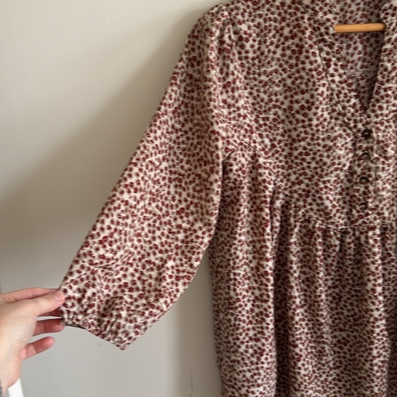 Mimi + Daphne brown leopard print boho babydoll blouse top size M - Picture 3 of 8